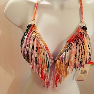 Raisins Fringe Bikini Top Jr Med or Large New